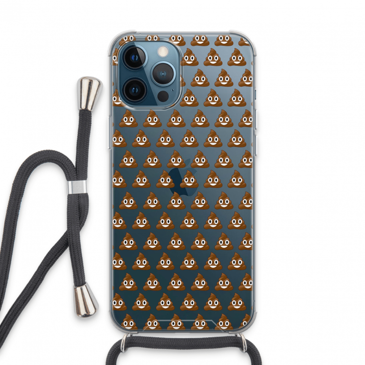 Poop emoji: iPhone 13 Pro Max Transparant Hoesje met koord