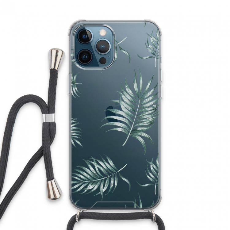 Simple leaves: iPhone 13 Pro Max Transparant Hoesje met koord
