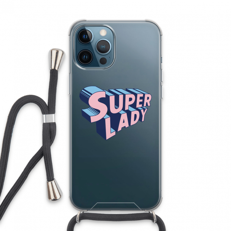 Superlady: iPhone 13 Pro Max Transparant Hoesje met koord