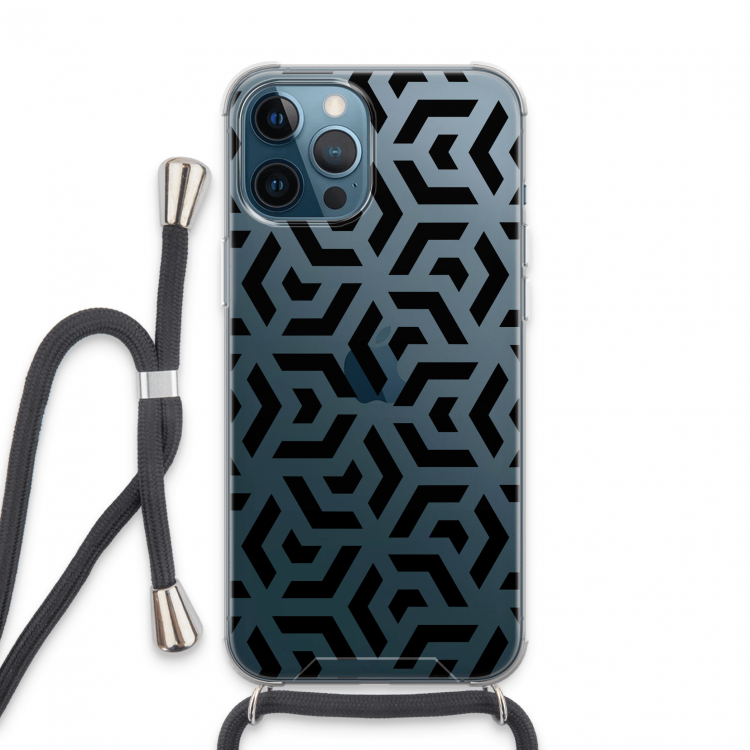 Crazy pattern: iPhone 13 Pro Max Transparant Hoesje met koord