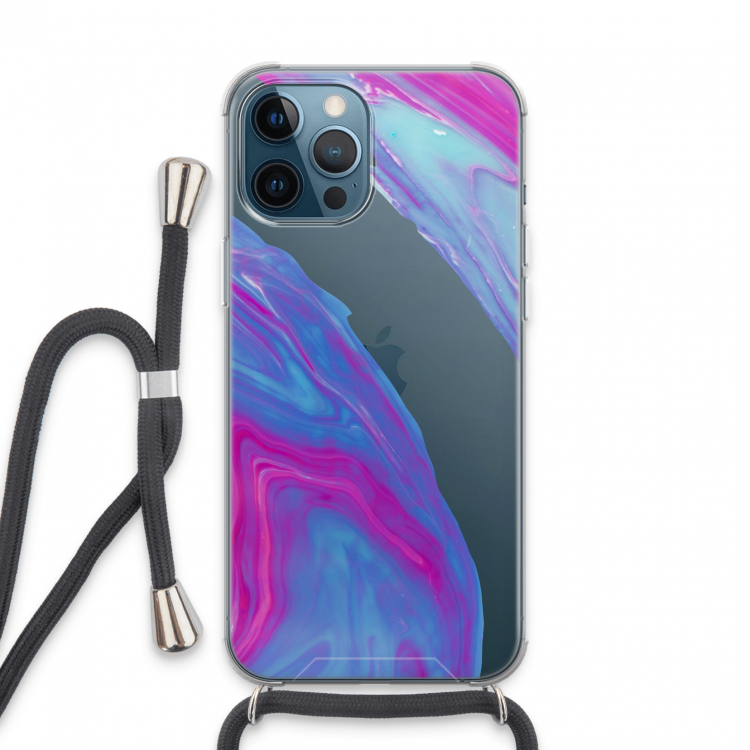Zweverige regenboog: iPhone 13 Pro Max Transparant Hoesje met koord