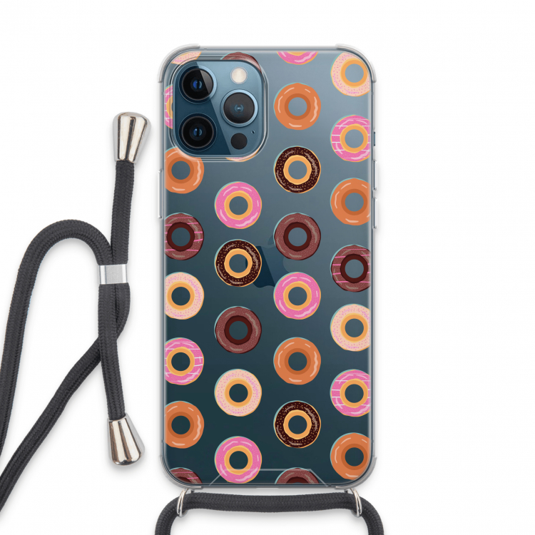 Donuts: iPhone 13 Pro Max Transparant Hoesje met koord