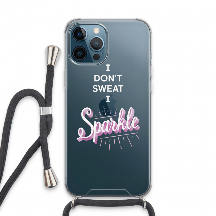 Sparkle quote: iPhone 13 Pro Max Transparant Hoesje met koord