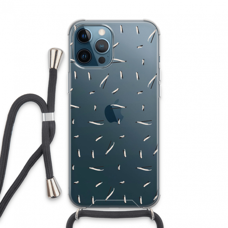 Hipster stripes: iPhone 13 Pro Max Transparant Hoesje met koord