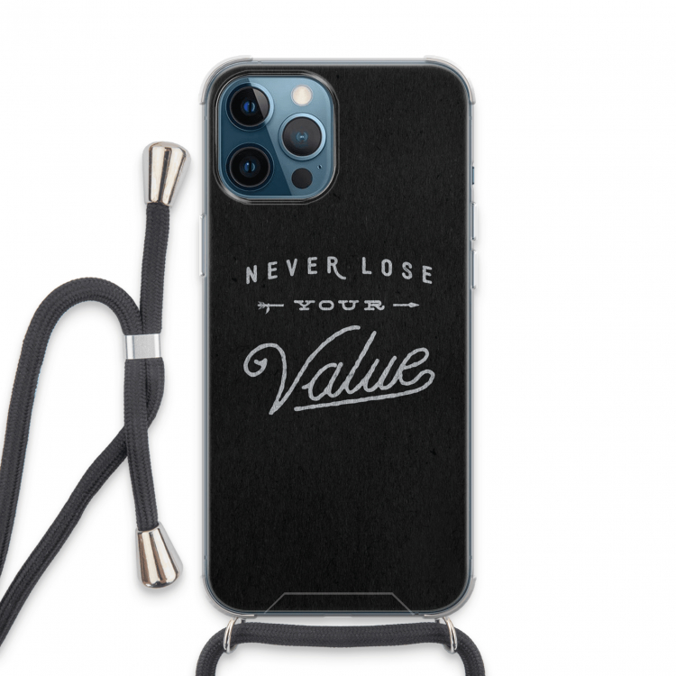 Never lose your value: iPhone 13 Pro Max Transparant Hoesje met koord