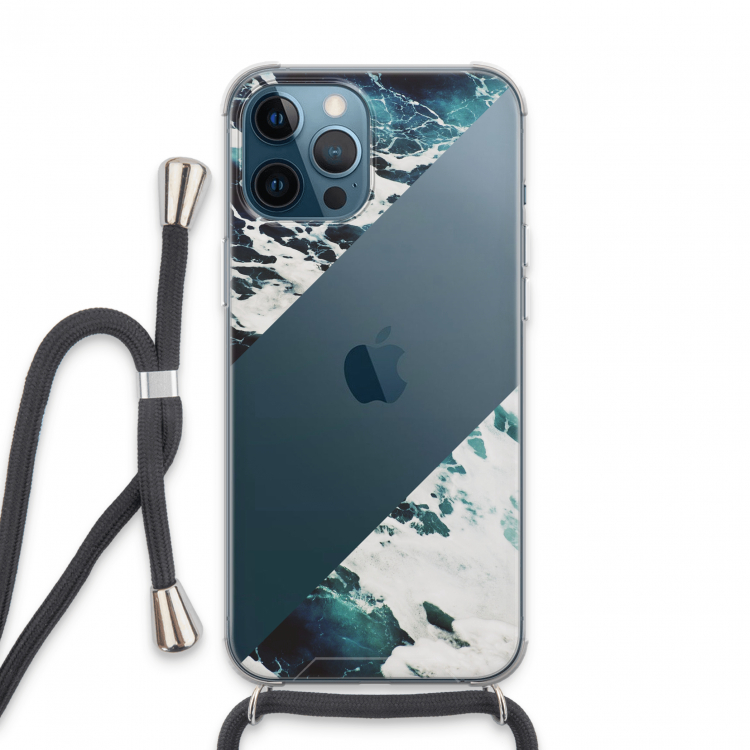 Golven: iPhone 13 Pro Max Transparant Hoesje met koord