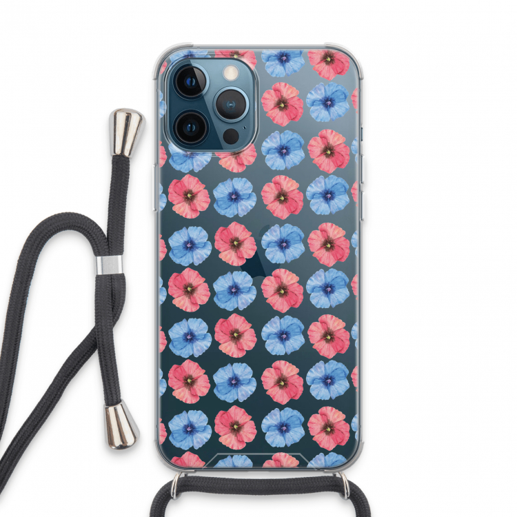 Klaproosjes: iPhone 13 Pro Max Transparant Hoesje met koord