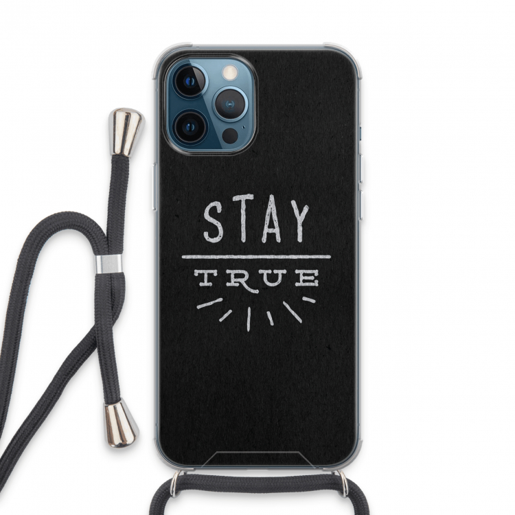 Stay true: iPhone 13 Pro Max Transparant Hoesje met koord