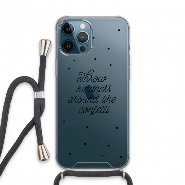 Confetti: iPhone 13 Pro Max Transparant Hoesje met koord