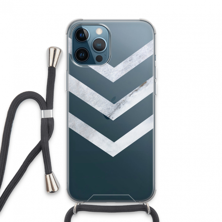 Marmeren pijlen: iPhone 13 Pro Max Transparant Hoesje met koord