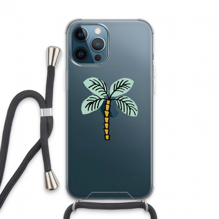 Palmboom: iPhone 13 Pro Max Transparant Hoesje met koord