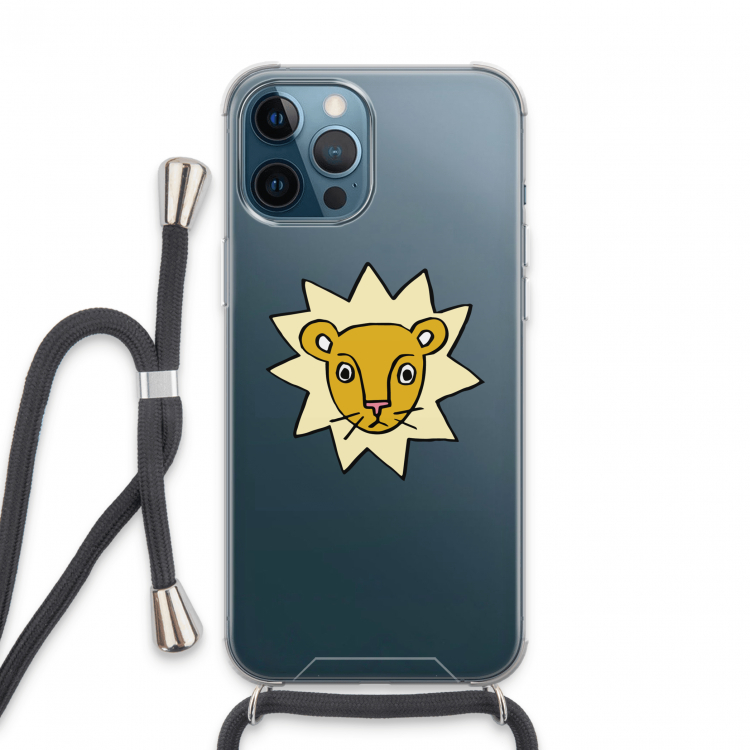 Kleine leeuw: iPhone 13 Pro Max Transparant Hoesje met koord