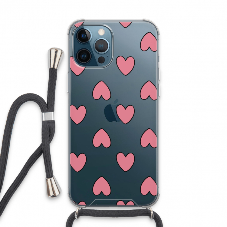 Ondersteboven verliefd: iPhone 13 Pro Max Transparant Hoesje met koord