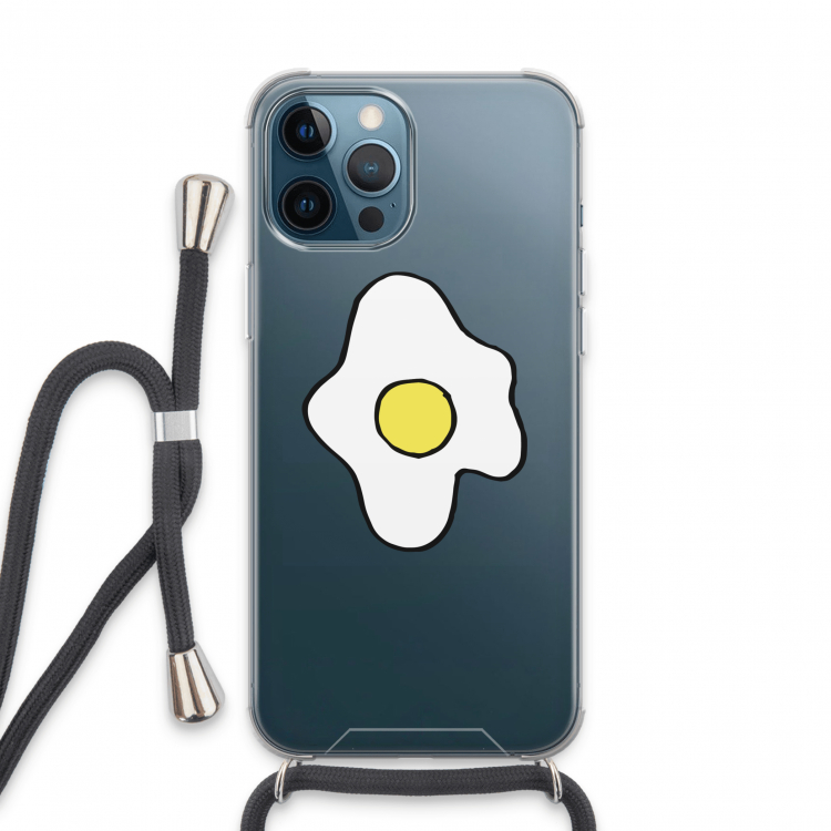 Spiegelei: iPhone 13 Pro Max Transparant Hoesje met koord