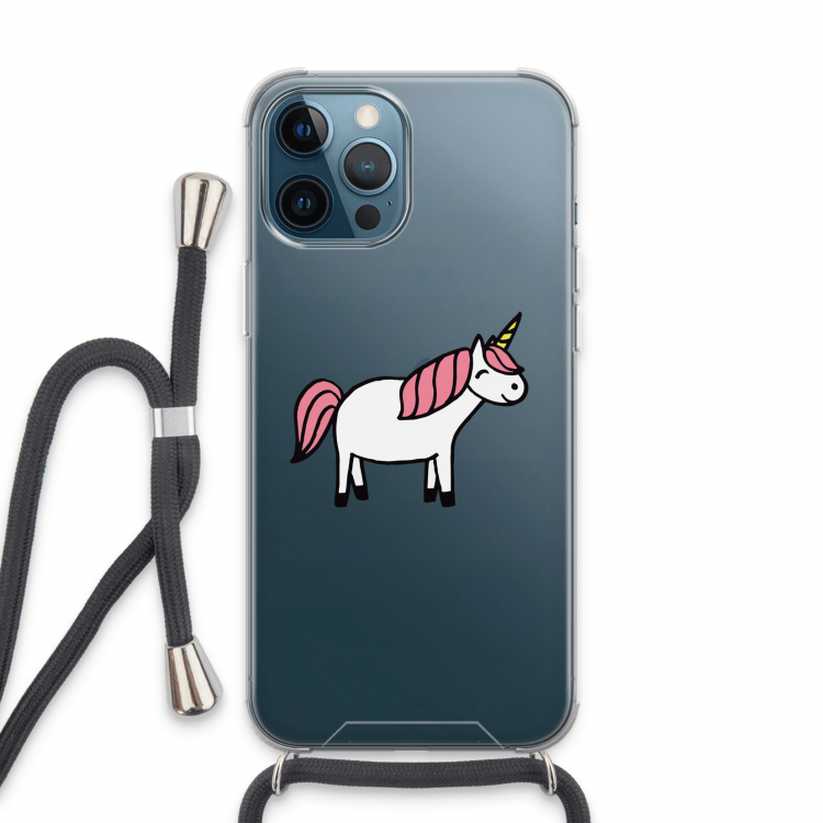 Eenhoorn: iPhone 13 Pro Max Transparant Hoesje met koord