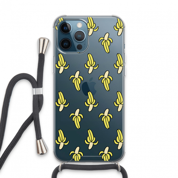 Bananas: iPhone 13 Pro Max Transparant Hoesje met koord