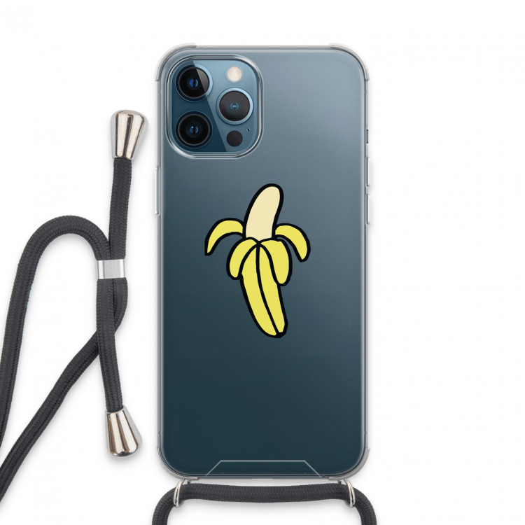 Banana: iPhone 13 Pro Max Transparant Hoesje met koord
