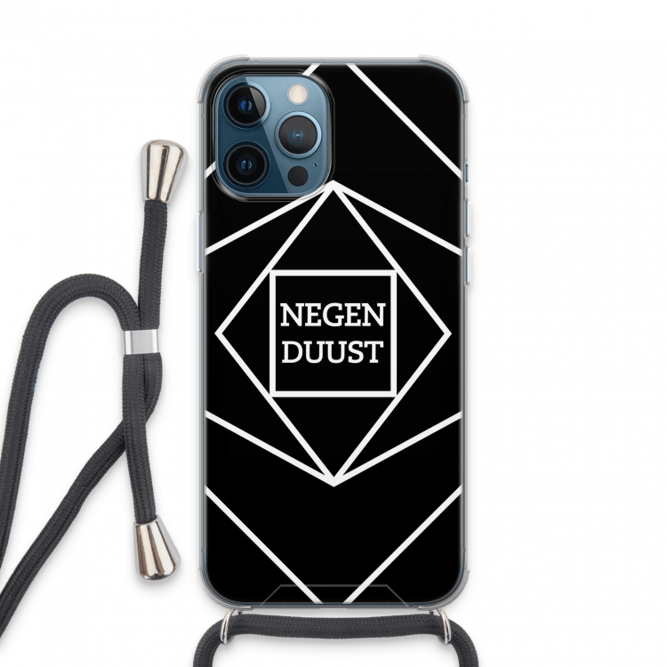 Negenduust geometrisch: iPhone 13 Pro Max Transparant Hoesje met koord