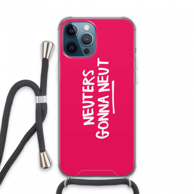 Neuters (roze): iPhone 13 Pro Max Transparant Hoesje met koord