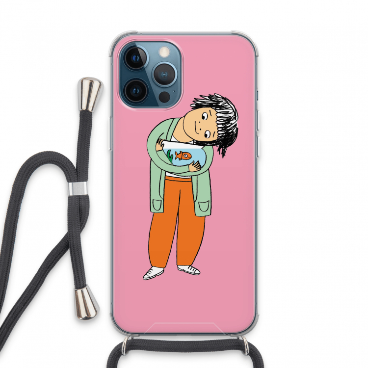 Visknuffel: iPhone 13 Pro Max Transparant Hoesje met koord
