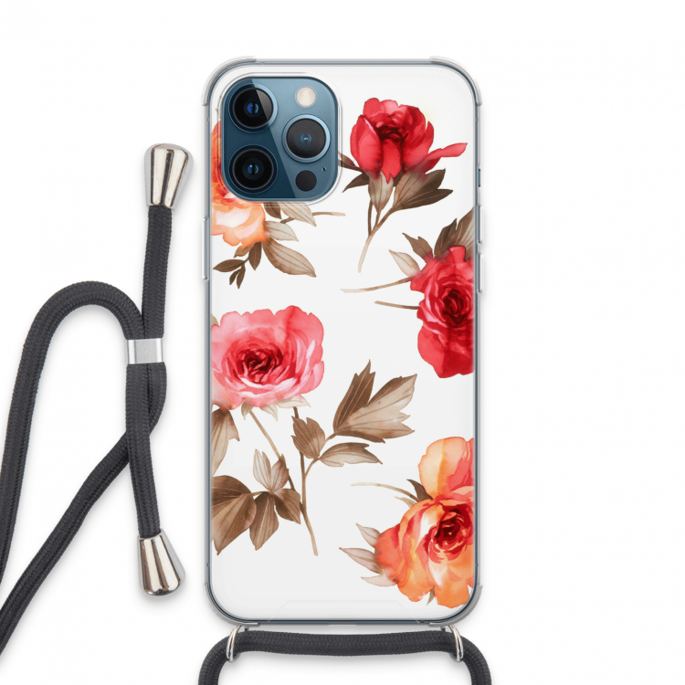 Roosjes: iPhone 13 Pro Max Transparant Hoesje met koord