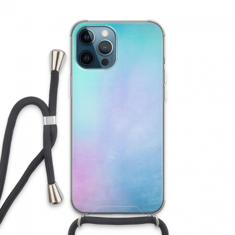 mist pastel: iPhone 13 Pro Max Transparant Hoesje met koord