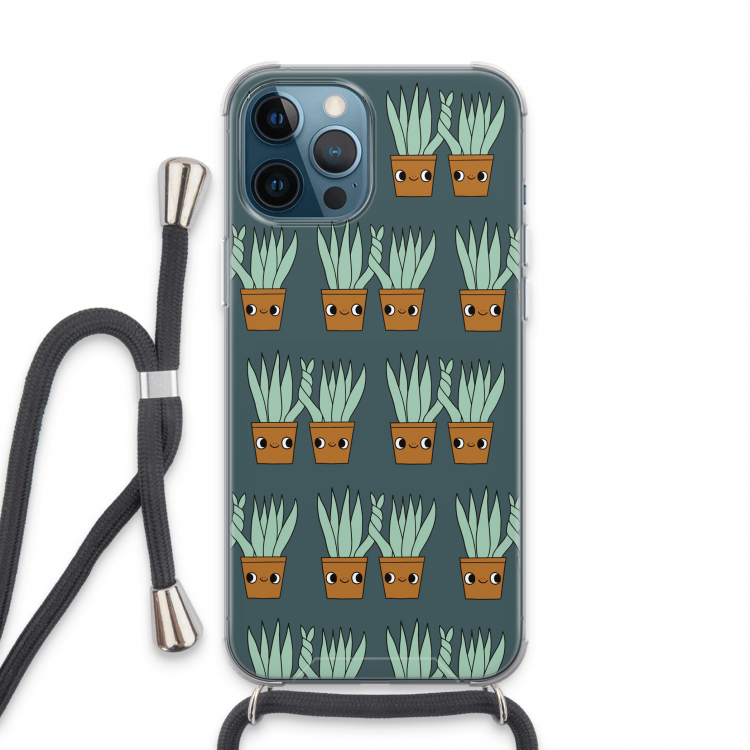 Sansevieria: iPhone 13 Pro Max Transparant Hoesje met koord