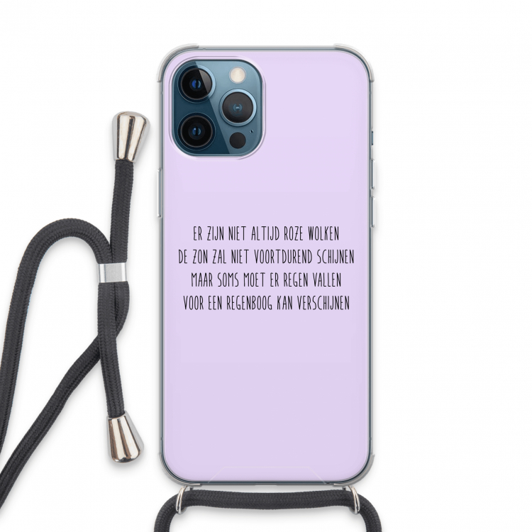 Regenboog: iPhone 13 Pro Max Transparant Hoesje met koord