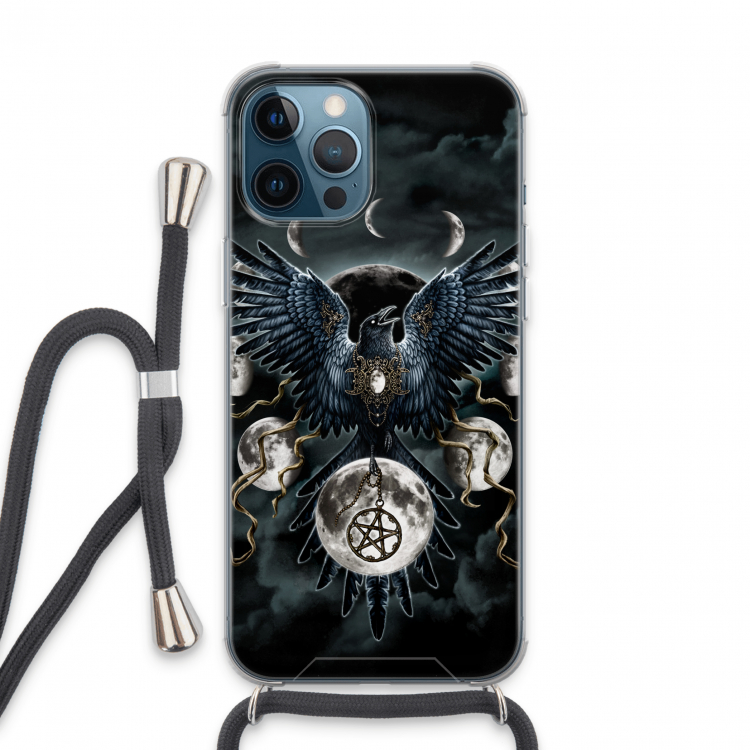 Sinister Wings: iPhone 13 Pro Max Transparant Hoesje met koord