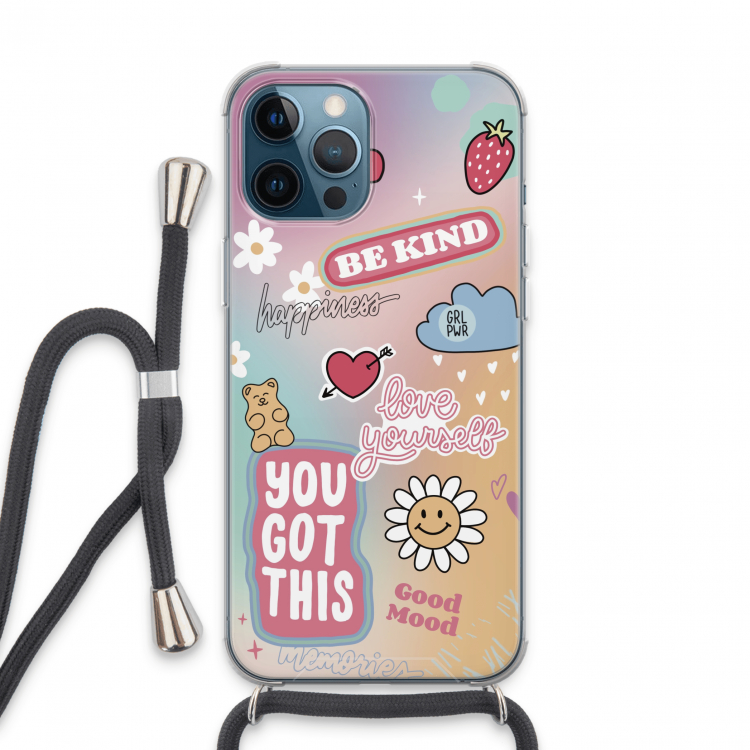 Positivity: iPhone 13 Pro Max Transparant Hoesje met koord