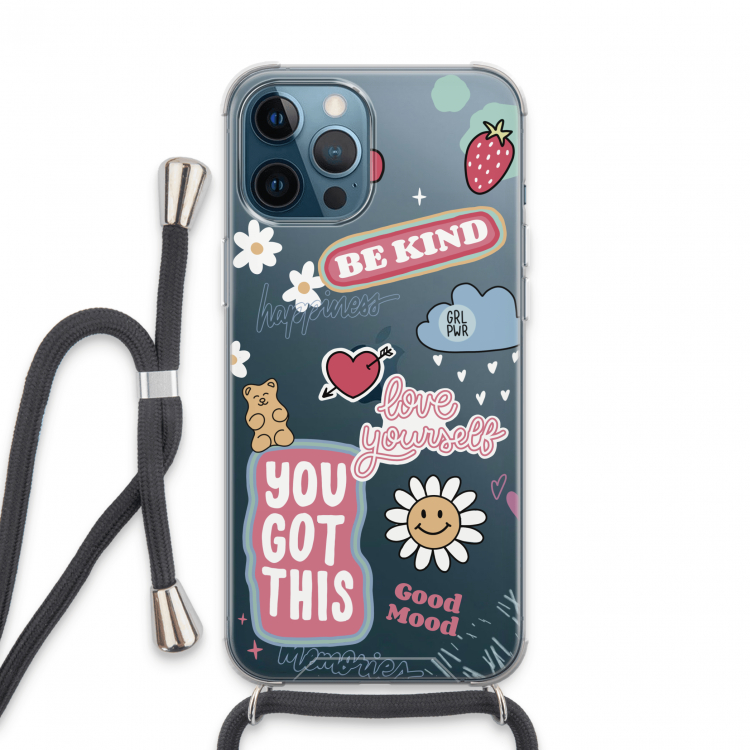 Positivity: iPhone 13 Pro Max Transparant Hoesje met koord