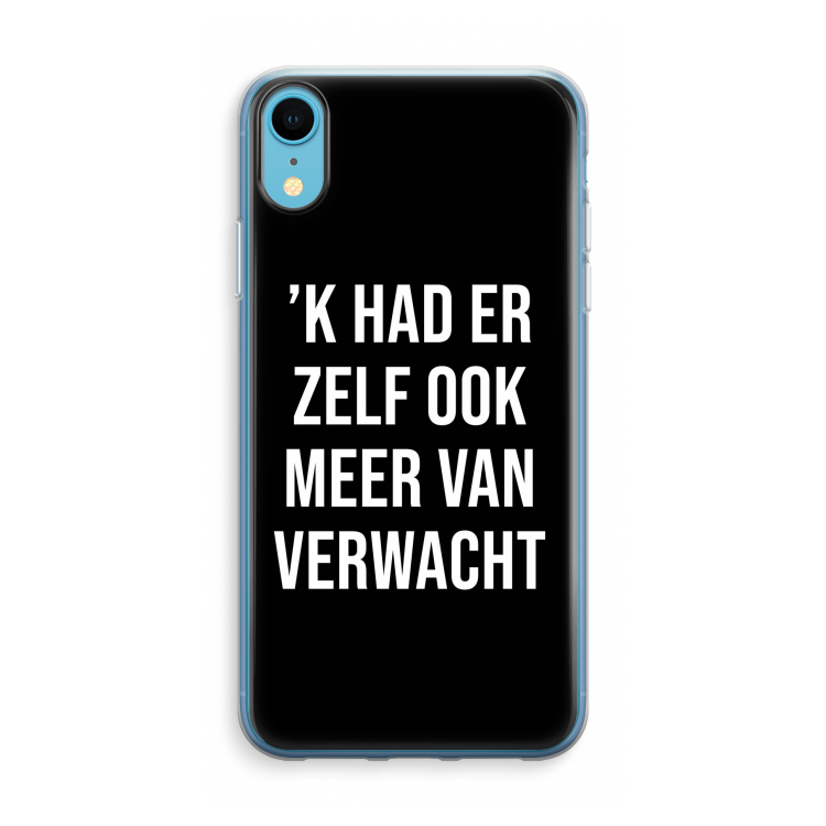 Meer verwacht - Zwart: iPhone XR Transparant Hoesje