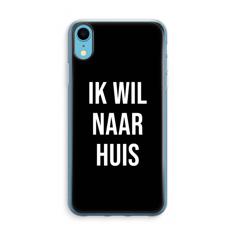 Ik wil naar huis - Zwart: iPhone XR Transparant Hoesje