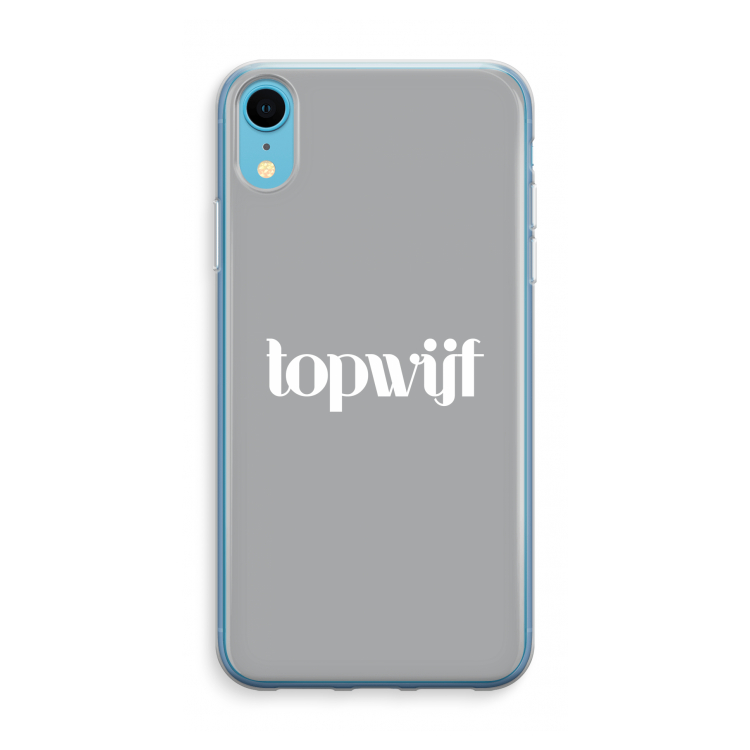 Topwijf Grijs Wit: iPhone XR Transparant Hoesje