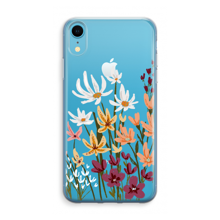 Painted wildflowers: iPhone XR Transparant Hoesje