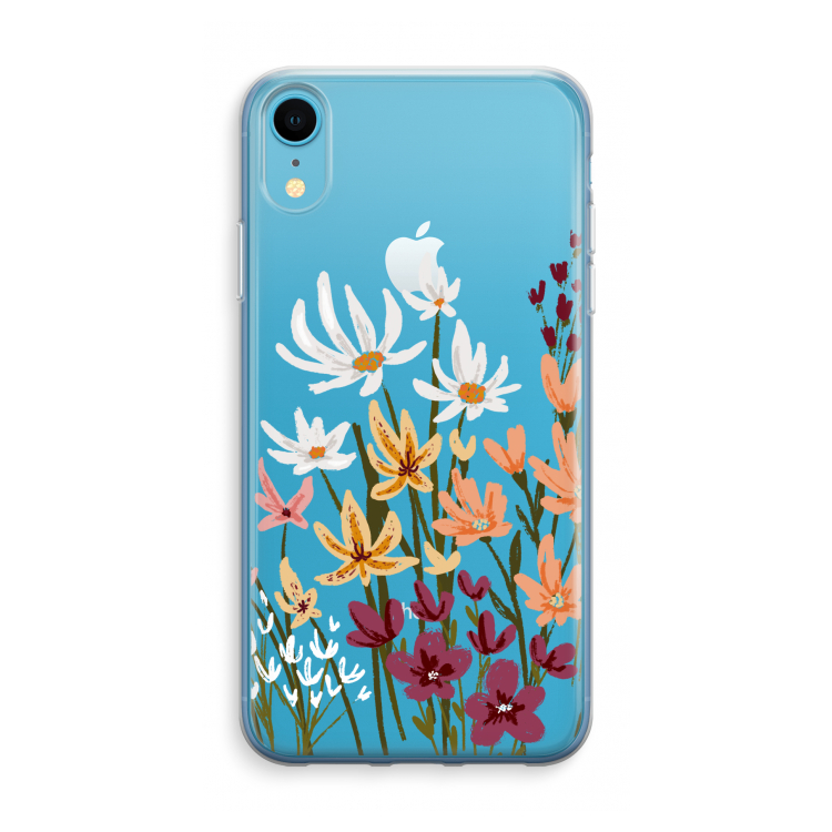 Painted wildflowers: iPhone XR Transparant Hoesje