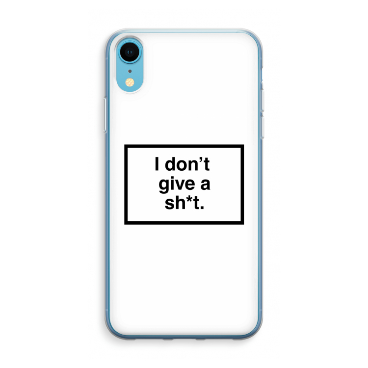 Don't give a shit: iPhone XR Transparant Hoesje