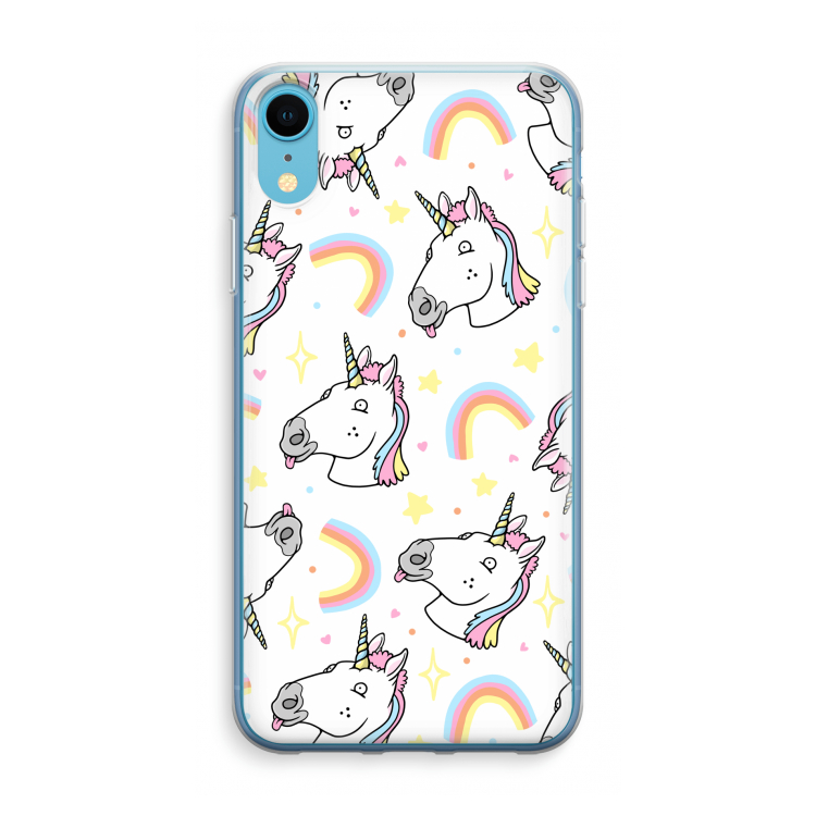 Rainbow Unicorn: iPhone XR Transparant Hoesje