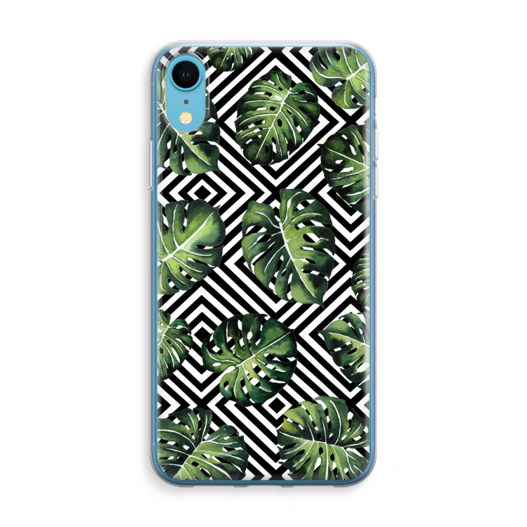 Geometrische jungle: iPhone XR Transparant Hoesje