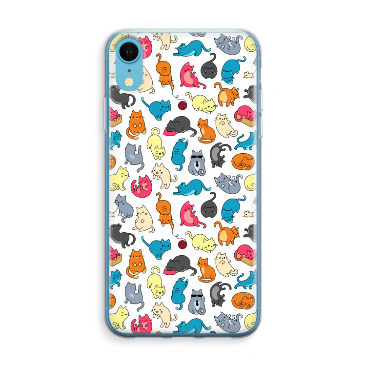 Kleurrijke katten: iPhone XR Transparant Hoesje