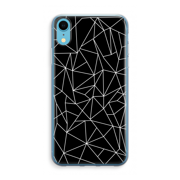 Geometrische lijnen wit: iPhone XR Transparant Hoesje