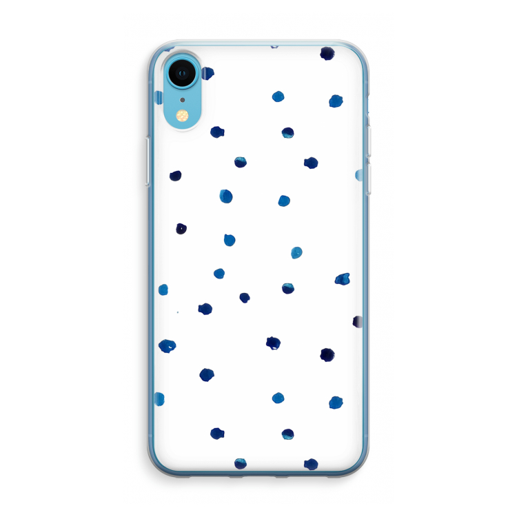 Blauwe stippen: iPhone XR Transparant Hoesje