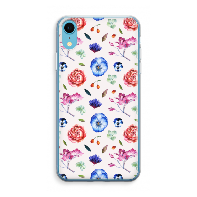 Bloemetjes: iPhone XR Transparant Hoesje