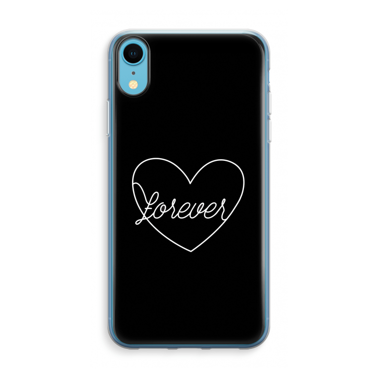 Forever heart black: iPhone XR Transparant Hoesje