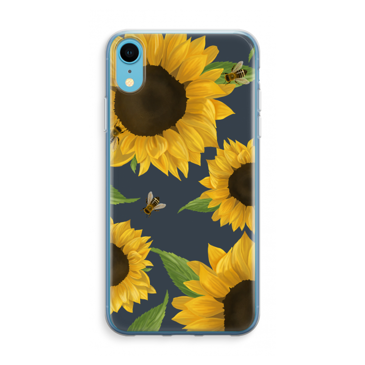 Sunflower and bees: iPhone XR Transparant Hoesje
