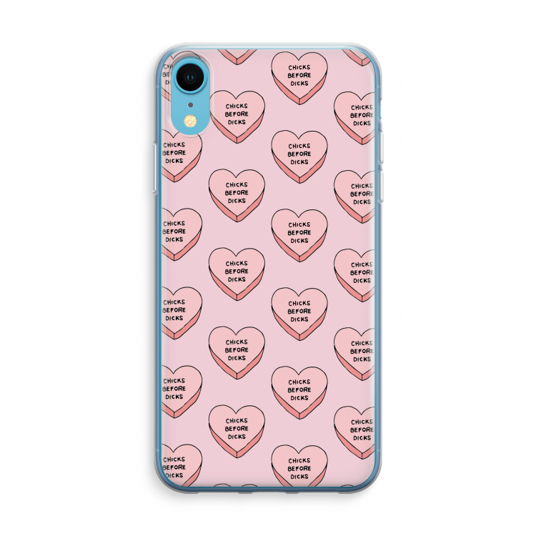 Chicks before dicks: iPhone XR Transparant Hoesje