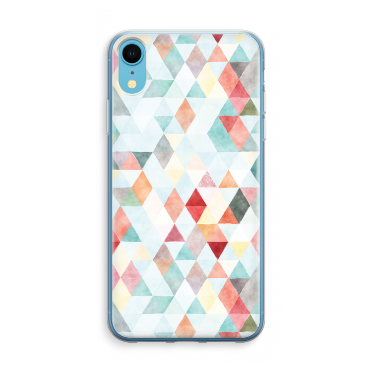 Gekleurde driehoekjes pastel: iPhone XR Transparant Hoesje