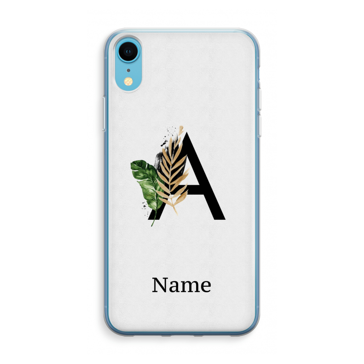 Charcoal Flora: iPhone XR Transparant Hoesje
