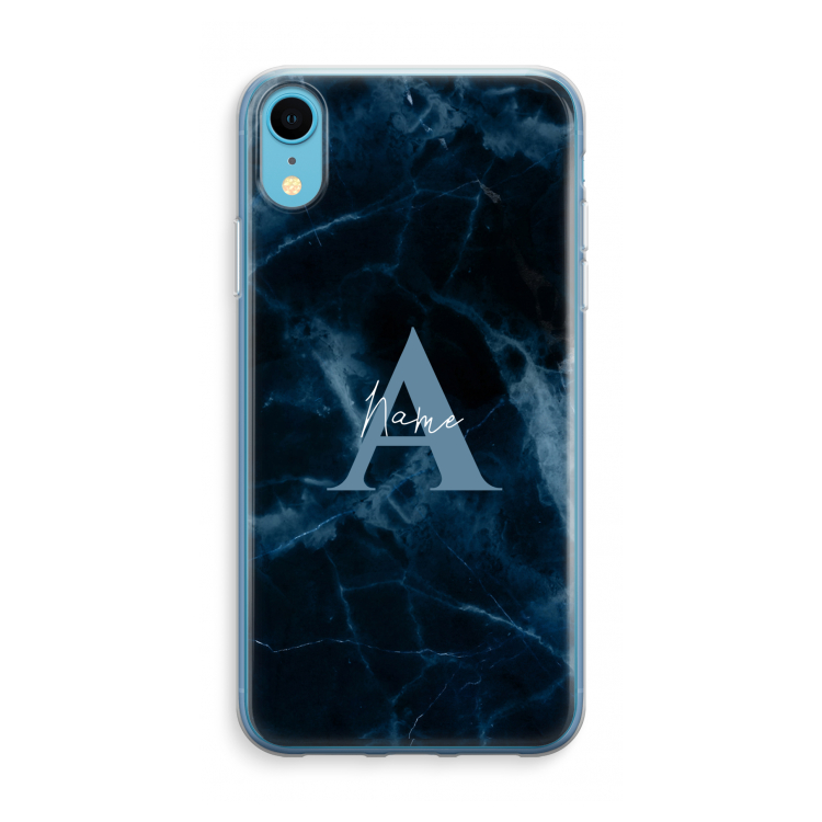 Midnight Marble: iPhone XR Transparant Hoesje