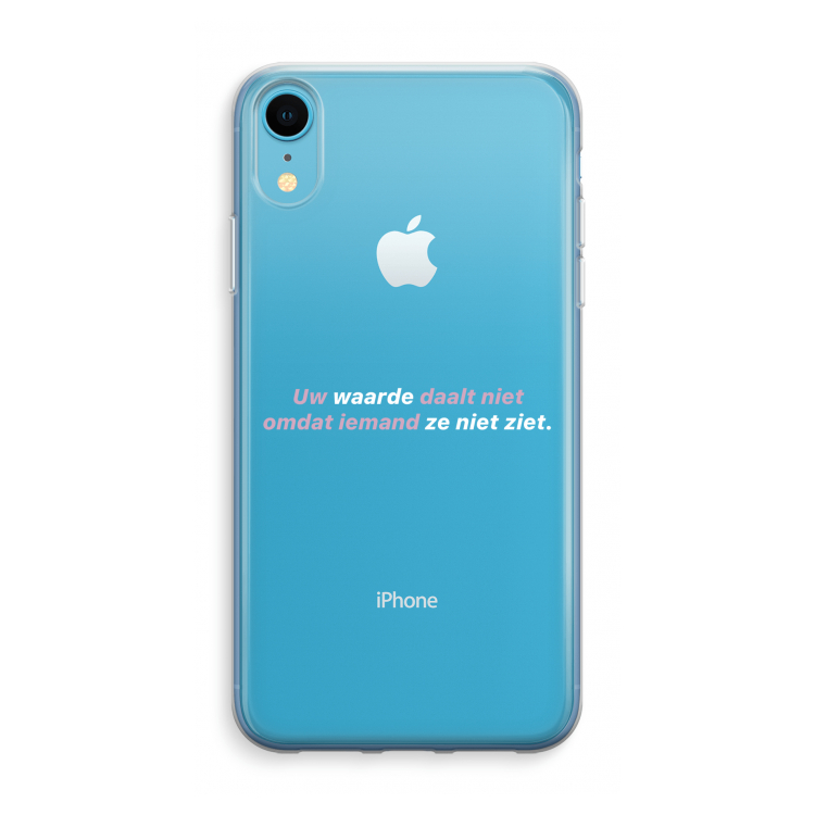uw waarde daalt niet: iPhone XR Transparant Hoesje